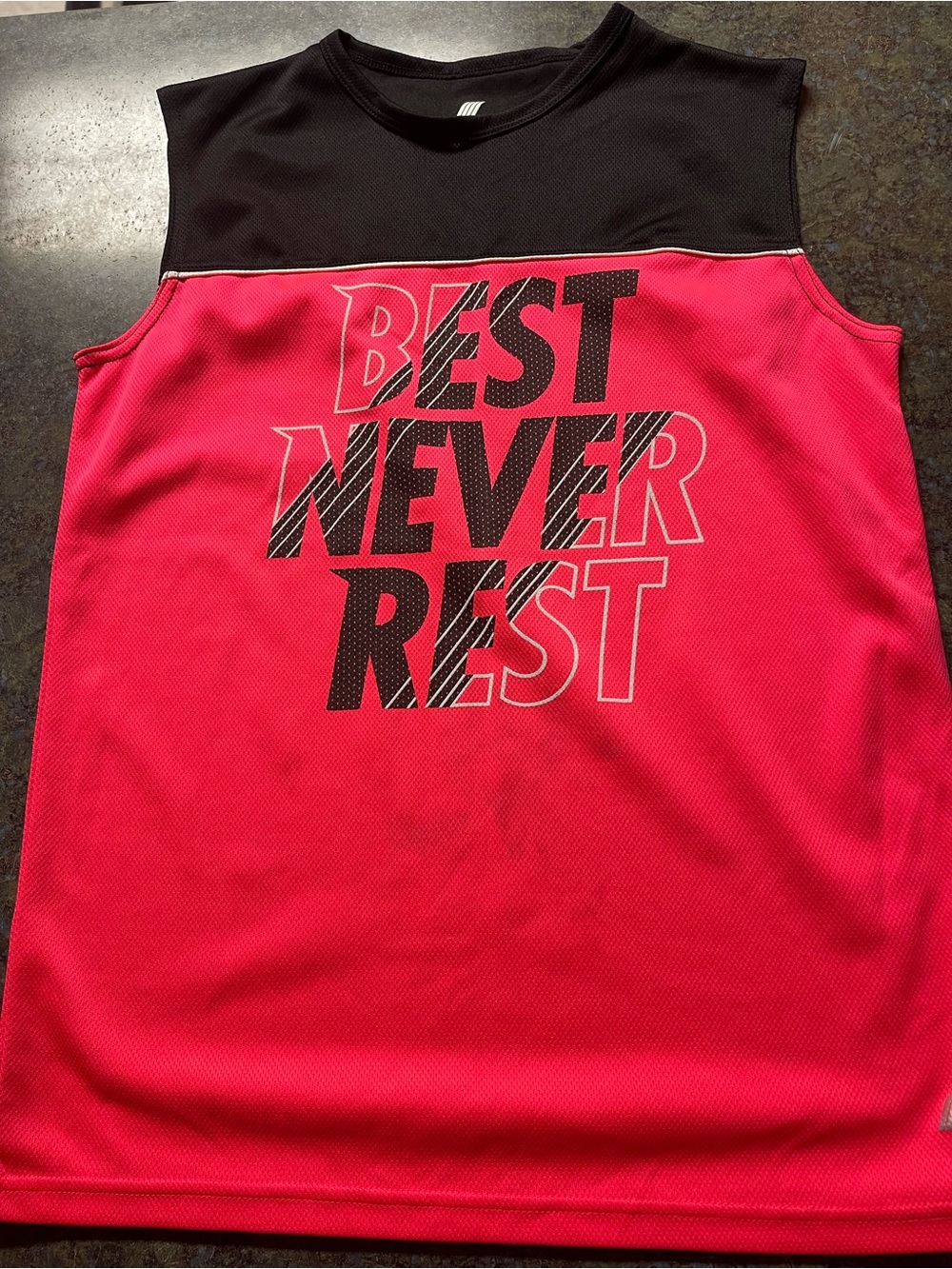 Kids Sleeveless Tank Top - Pink and Black "Best Never Rest"